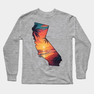 California State Beach Sunset Long Sleeve T-Shirt